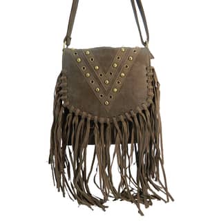 Suede Handbags Our Best Clothing Shoes Deals Online At Poppy Fringe Studded Crossbody