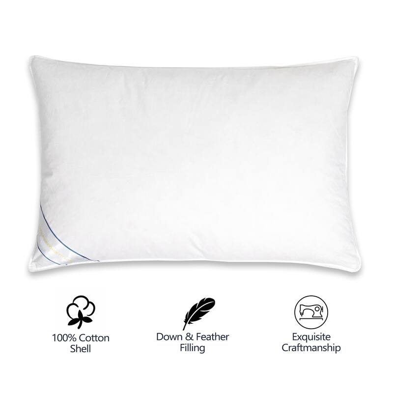 Sweet Home Collection Luxury Natural Feather Bed Pillows (Set of 2) - White