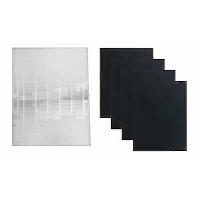Replacement HEPA Style Filter & 4 Carbon Filters, Fits Fellowes AP-300PH Air Purifier, Compatible with Part HF-300