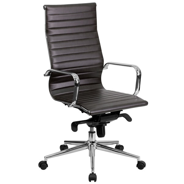 High Back LeatherSoft Executive Office Chair with Gold Frame