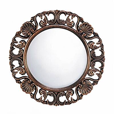 Clover Round Wall Mirror - Antique Gold
