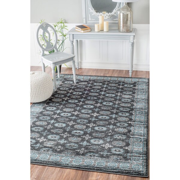 nuLOOM Vintage Medallion Stamp Grey Rug (5' x 8') Free Shipping Today 17690633