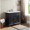 Lincoln 35-inch Vanity Base in Charcoal Black with Marble Top and Sink