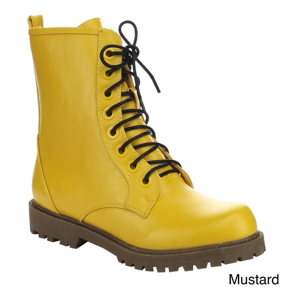 mustard combat boots
