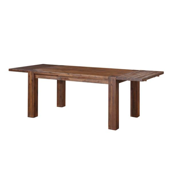 Wire Brushed Solid Wood Extending Dining Table In Brick Brown Wire Brushed Solid Wood Extending Dining Table In Brick Brown