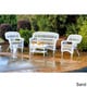 preview thumbnail 8 of 39, Portside Coastal White Outdoor Wicker Seating Set (4-Piece) Sand