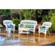 preview thumbnail 1 of 39, Portside Coastal White Outdoor Wicker Seating Set (4-Piece)