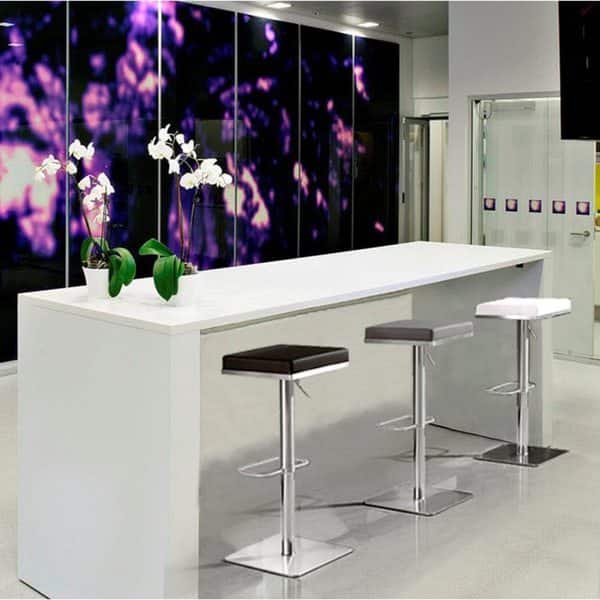 Strick & Bolton Fulla Stainless Steel Eco-leather Square Barstool