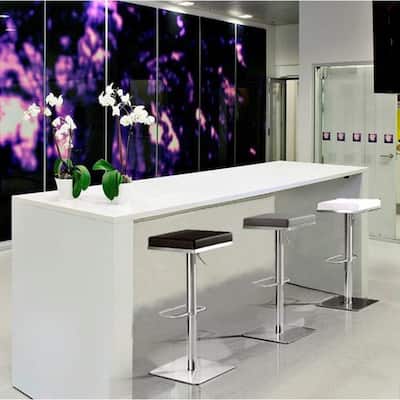 Strick & Bolton Fulla Stainless Steel Eco-leather Square Barstool