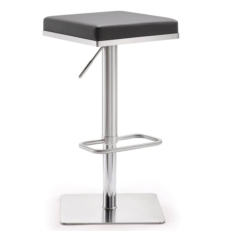 Strick & Bolton Fulla Stainless Steel Eco-leather Square Barstool
