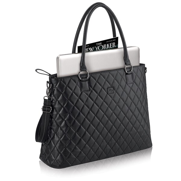 Solo Classic Quilted 15.6-inch Black Laptop Tote - Free Shipping Today ...