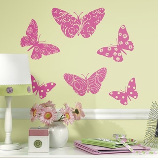 RoomMates Flocked Butterfly Giant Wall Decals