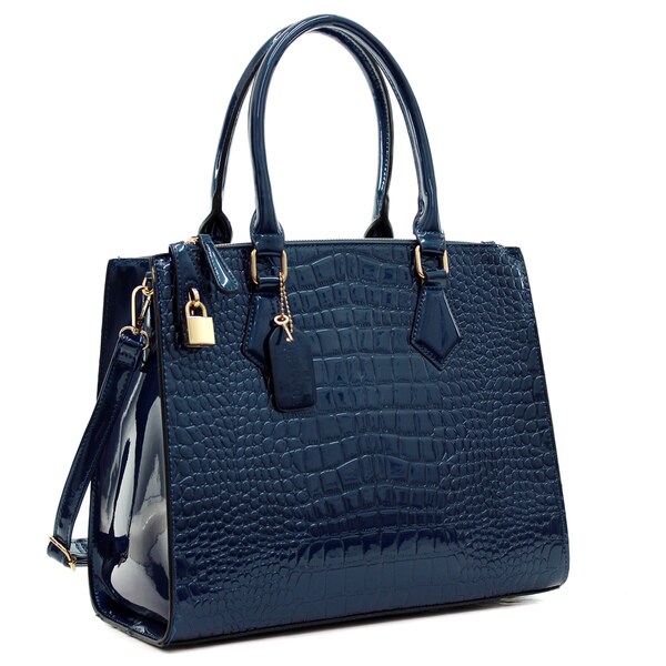 Shop Dasein Croc-embossed Winged Satchel - On Sale - Free Shipping On ...