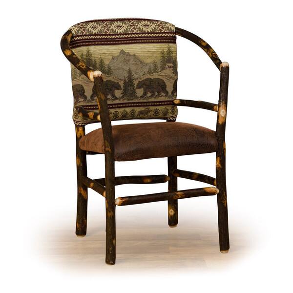 Shop Rustic Hickory Hoop Chair Bear Mt Fabric Amish Made Usa