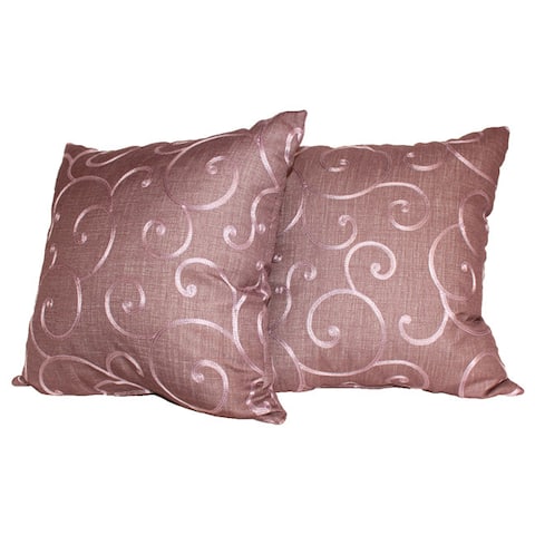 Bloom Decorative Violet Throw Pillows (Set of 2)