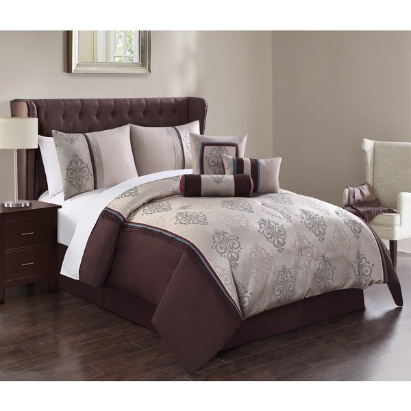 Shop Harlow Jacquard 7piece Comforter Set Free Shipping Today