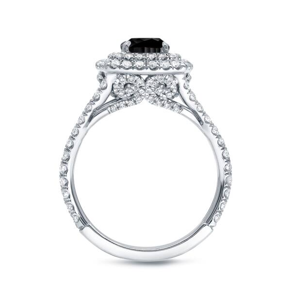 Shop Auriya 2ctw Cushion Cut Black Diamond Halo Engagement Ring