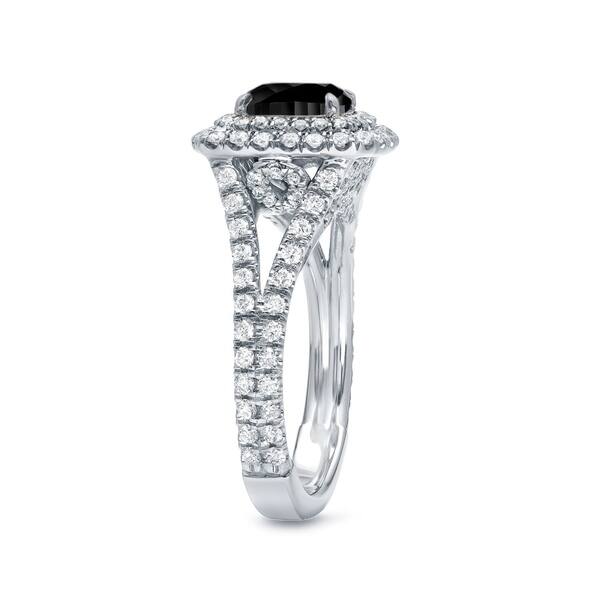 Shop Auriya 2ctw Cushion Cut Black Diamond Halo Engagement Ring