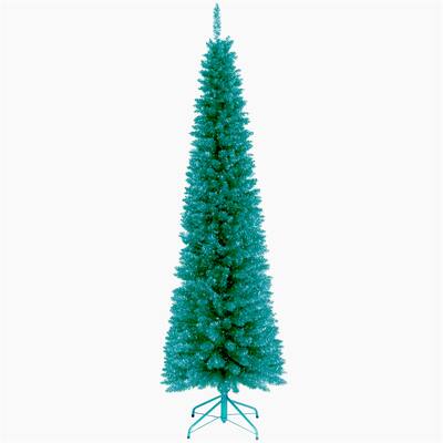 6-foot Turqoise Tinsel Christmas Tree