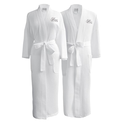 Conrad Egyptian Cotton His & Hers Waffle Spa Robe Set