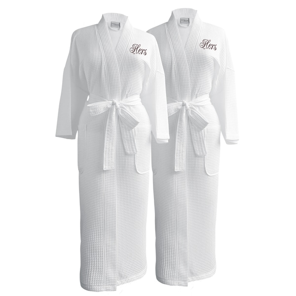 Conrad Egyptian Cotton Hers & Hers Waffle Spa Robe Set