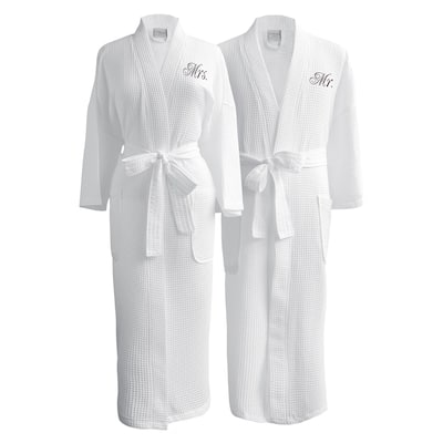 Conrad Egyptian Cotton Mr. & Mrs. Waffle Spa Robe Set (Gift Packaging)