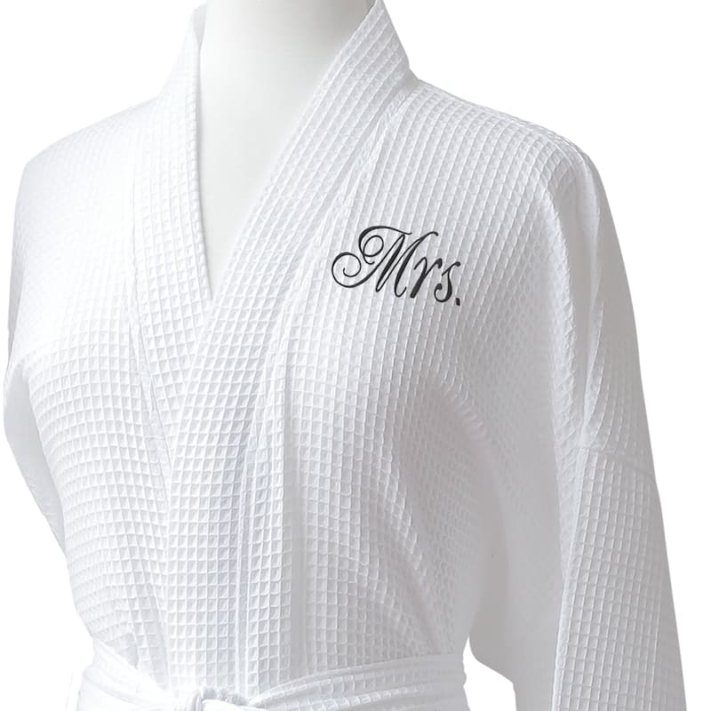 Conrad Egyptian Cotton Mr. & Mrs. Waffle Spa Robe Set (Gift Packaging)