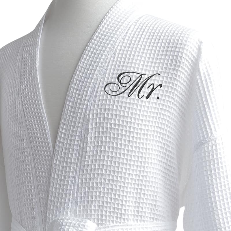 Conrad Egyptian Cotton Mr. & Mrs. Waffle Spa Robe Set (Gift Packaging)