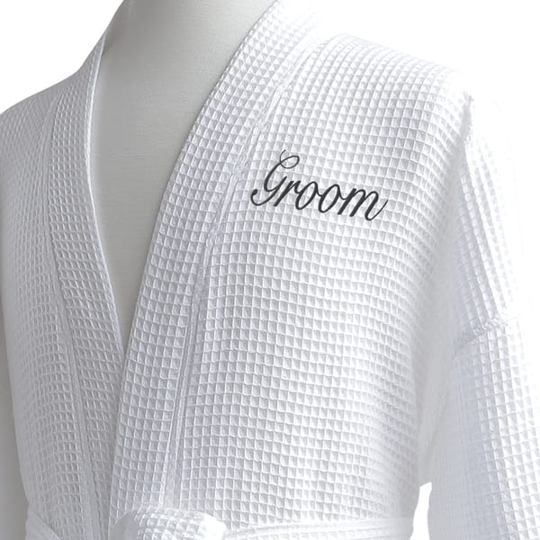 Conrad Egyptian Cotton Bride & Groom Waffle Spa Robe Set (Gift