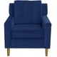 preview thumbnail 2 of 6, Skyline Furniture Arm Chair in Velvet Navy