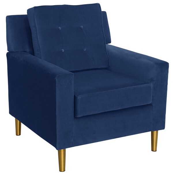 Shop Skyline Furniture Arm Chair in Velvet Navy - Free Shipping Today ...