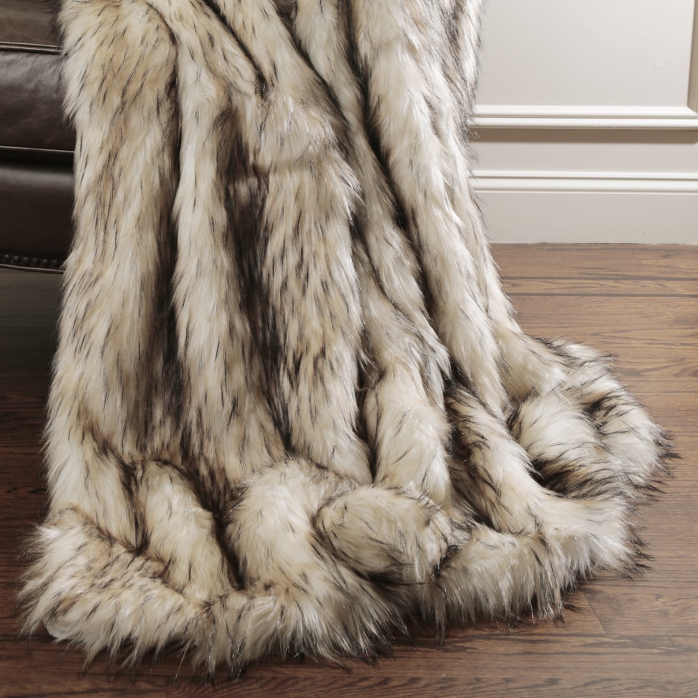 Aurora Home Bleached Finn Faux Fur Throw Blanket Bed Bath Beyond 10627063