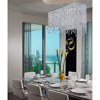 Naples 48 Inch Chrome Crystal Chandelier (48 Inch Rectangular Chrome Chandelier) - Chandeliers For Bedrooms by Overstock.com