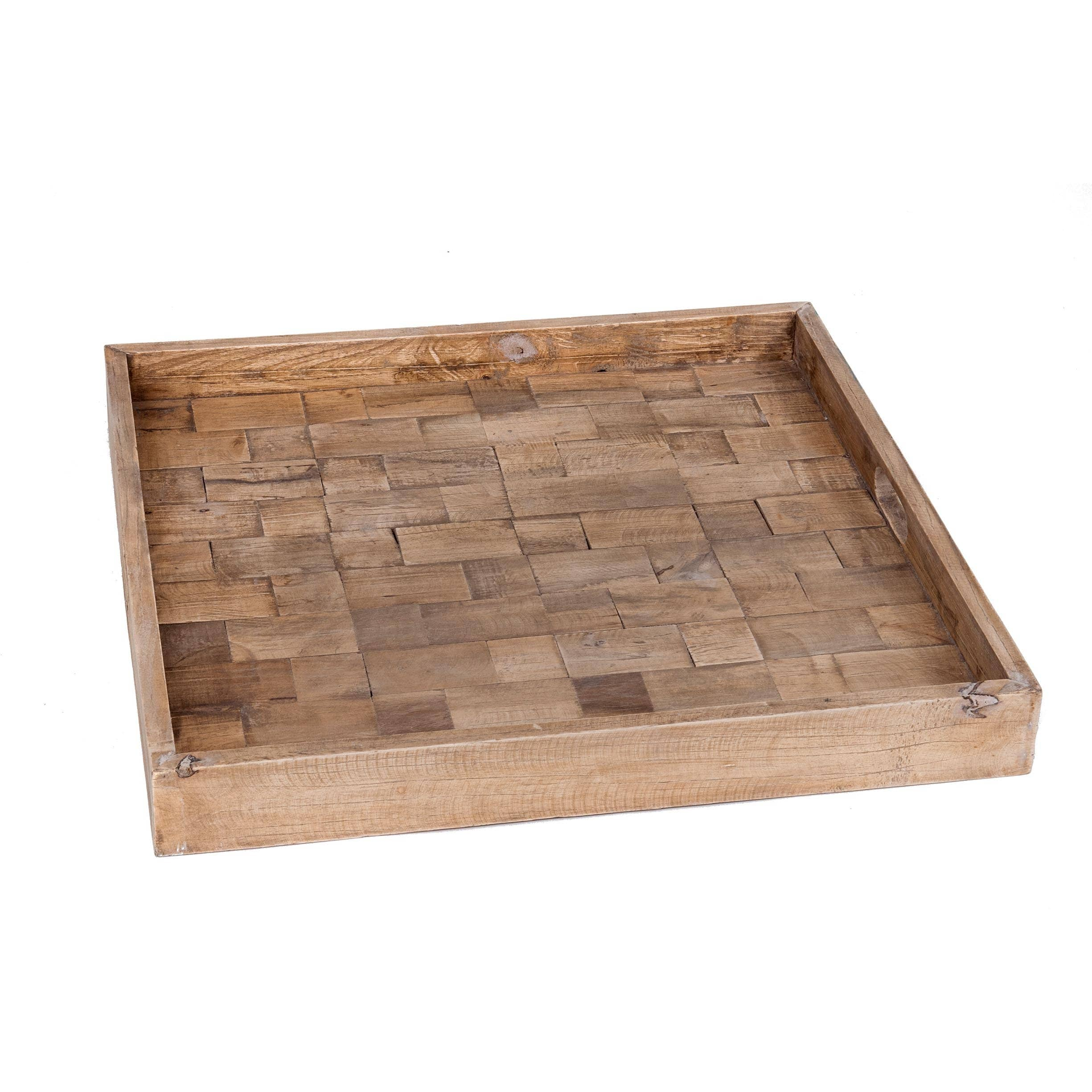 shallow wooden tray