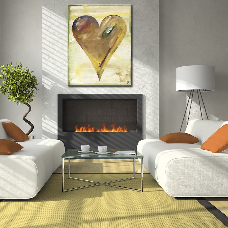 'Clay' Heartwork Wrapped Canvas Wall Art