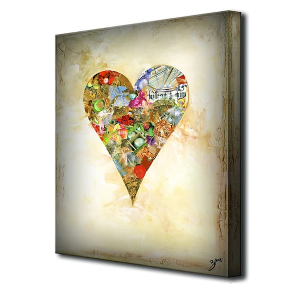 'Bella' Heartwork Wrapped Canvas Wall Art