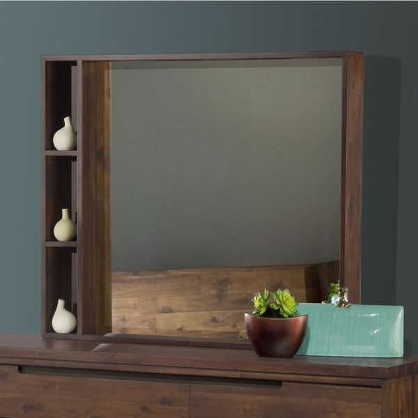 Shop Asymmetrical Solid Wood Mirror - Free Shipping Today - Overstock