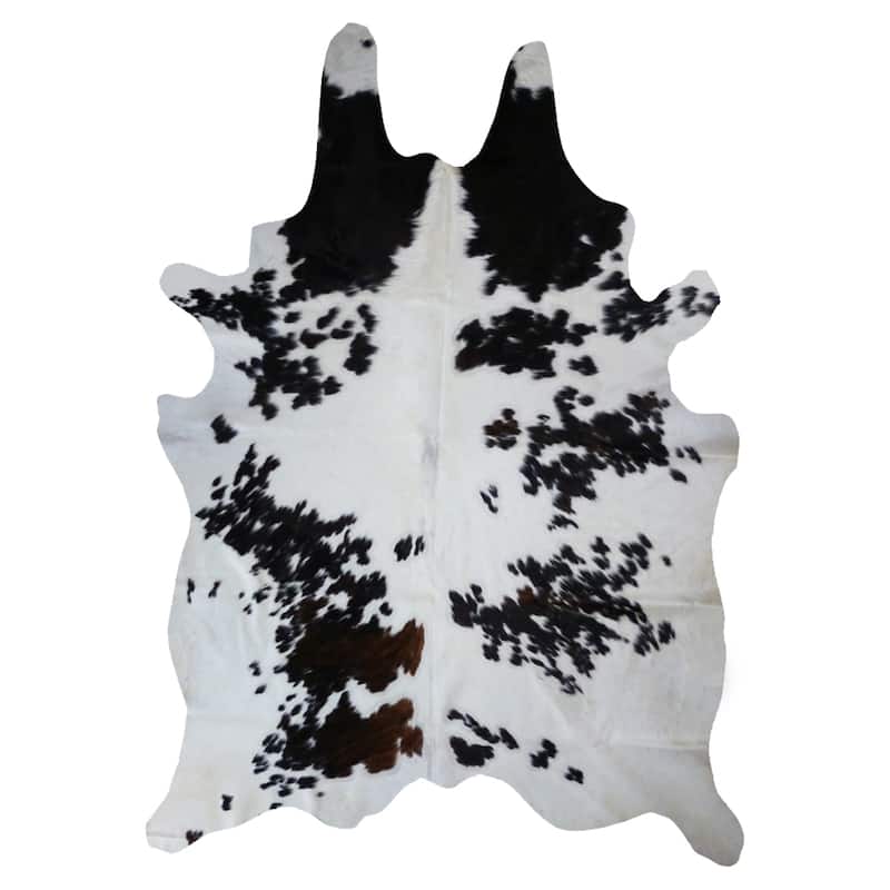 Dark Spot Tricolor Cowhide Rug (6' x 7') - 6' x 7'