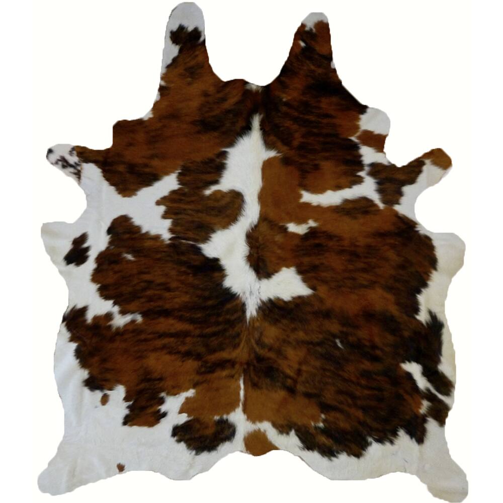 Shop Real Cowhide Rug Tricolor White Overstock 10627454
