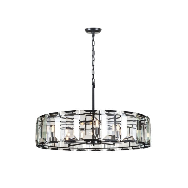 Elegant Lighting Monaco Collection 1211 Pendant Lamp with Flat Black