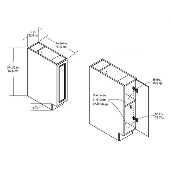 Shop Altra Heartland Cabinetry Keystone 9 Inch 1 Door Base