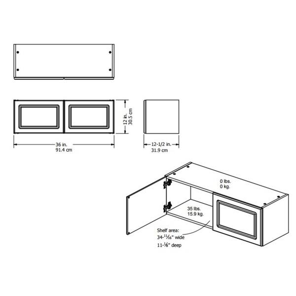 Shop Altra Heartland Cabinetry Keystone 36 Inch Short Wall Cabinet