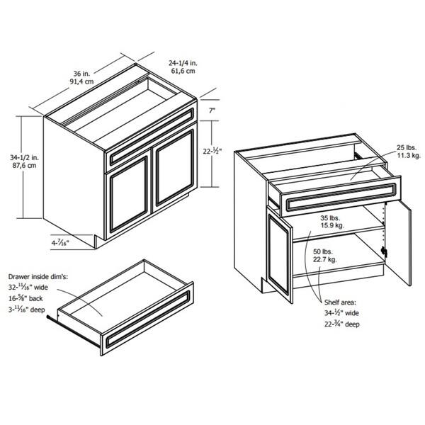 Shop Altra Heartland Cabinetry Keystone 36 Inch 1 Drawer 2 Door