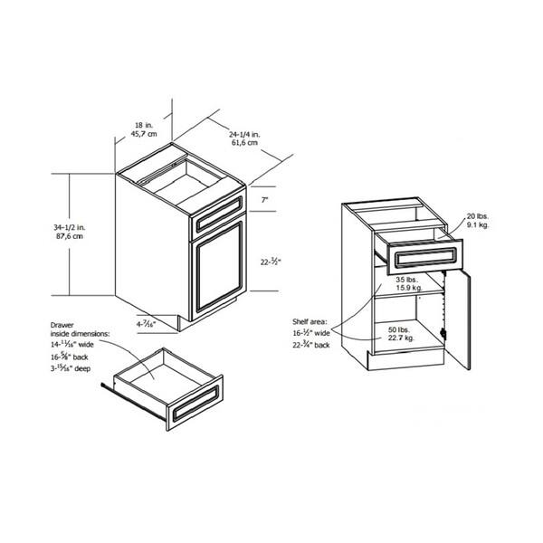 Shop Altra Heartland Cabinetry Keystone 18 Inch 1 Drawer Door