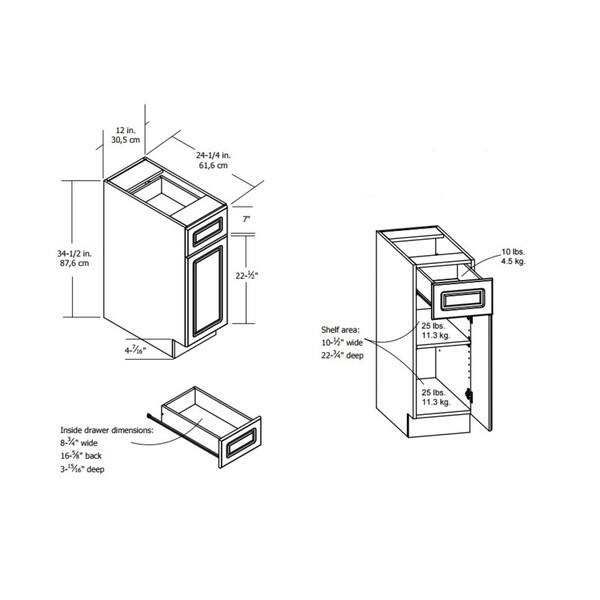 Shop Altra Heartland Cabinetry Keystone 12 Inch 1 Drawer Door