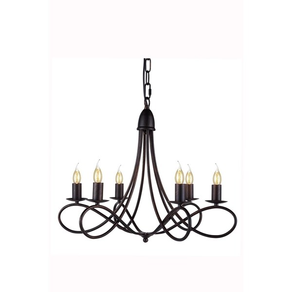 Lyndon 6 light Dark Bronze Pendant - One Size. Opens flyout.