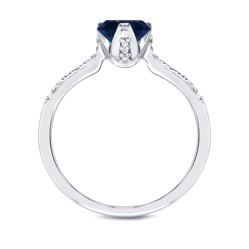 Auriya 3/4ct Blue Sapphire and 1/10ctw Diamond Engagement Ring 14K Gold (H-I, SI1-SI2)