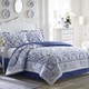 preview thumbnail 2 of 0, Laura Ashley Charlotte 4-pc. Blue/White Floral Comforter Set