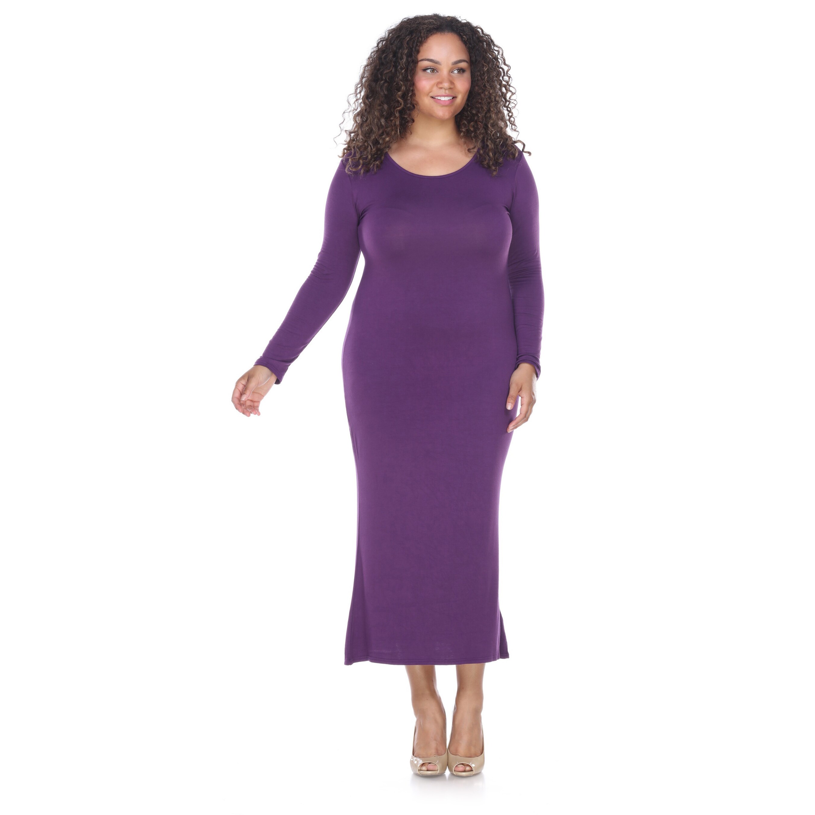 plus size purple maxi dress