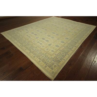 Peshawarpakistani Chobi Hand-knotted Wool Ivory-blue Floral Area Rug (8' x 10')